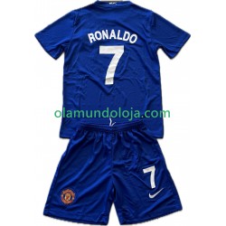 Camisola Manchester United Cristiano Ronaldo 7 2009 Retro Criança Equipamento Terceiro 2008 Manga Curta